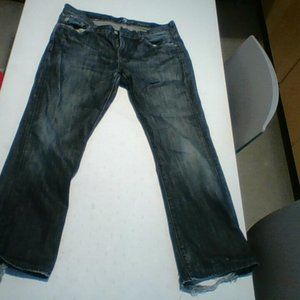 7 dark wash boot-cut slightly distressed size W 34